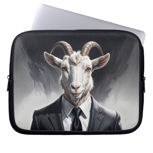 Stylish horned figure in sharp formal attire art laptopschutzhülle (Vorderseite)