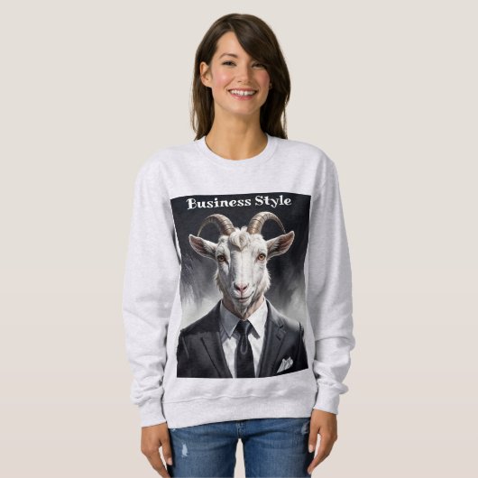 Stylish horned figure in sharp formal attire art sweatshirt (Vorne ganz)