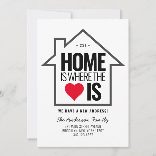 Stylish House Zuhause Heart Change New Address Mov Ankündigung (Vorderseite)