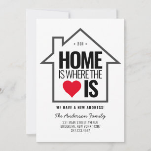 Stylish House Zuhause Heart Change New Address Mov Ankündigung