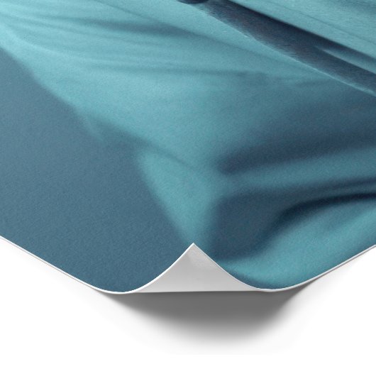 Stylish Husky in Winter Jacket Neon Art Poster (Ecke)