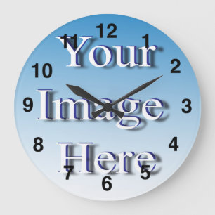 Stylish Image Template Create Your Own Große Wanduhr