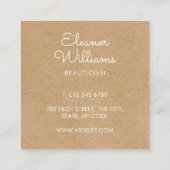 Stylish International Hello Rustic Kraft Quadratische Visitenkarte (Rückseite)