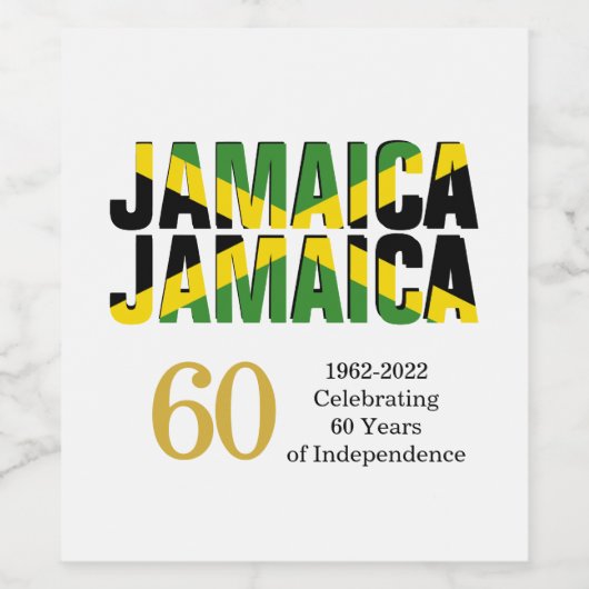 Stylish JAMAICA 60 Jahre Unabhängigkeit Weinetikett (Einzelnes Label)