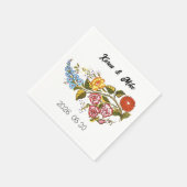 Stylish Kalocsai  flowers - personalized wedding Serviette (Ecke)