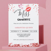 Stylish Kiss Miss Goodbye Red Lips Brautparty Einladung