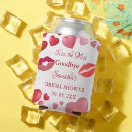 Stylish  Kiss Miss Goodbye Red Lips Bridal Shower Dosenkühler