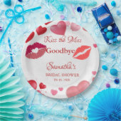 Stylish  Kiss Miss Goodbye Red Lips Bridal Shower Pappteller (Party)