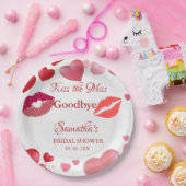 Stylish  Kiss Miss Goodbye Red Lips Bridal Shower Pappteller (Party)