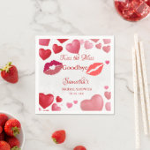 Stylish  Kiss Miss Goodbye Red Lips Bridal Shower Serviette (Beispiel)