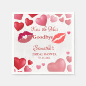 Stylish  Kiss Miss Goodbye Red Lips Bridal Shower Serviette (Vorderseite)
