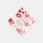 Stylish  Kiss Miss Goodbye Red Lips Bridal Shower Serviette (Ecke)