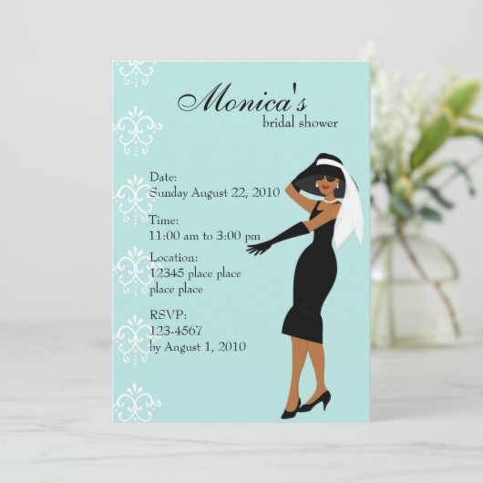 Stylish Lady Einladung (Stehend Vorderseite)