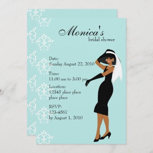 Stylish Lady Einladung (Vorne/Hinten)