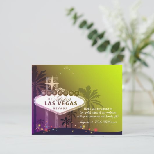 Stylish Las Vegas Wedding Danke (Stehend Vorderseite)