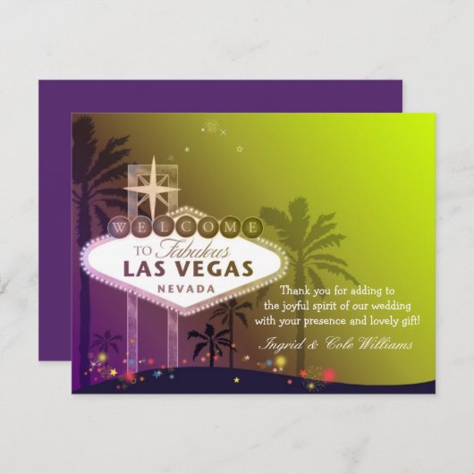 Stylish Las Vegas Wedding Danke (Vorne/Hinten)