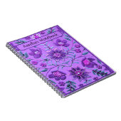 Stylish Lavender Floral Brocade Notizblock (Rechte Seite)