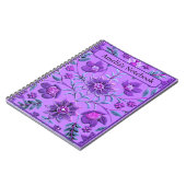 Stylish Lavender Floral Brocade Notizblock (Linke Seite)