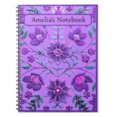 Stylish Lavender Floral Brocade Notizblock (Vorderseite)