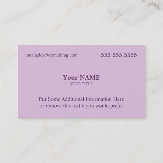 Stylish Lavender Visitenkarte (Vorderseite)