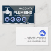 Stylish Leaking Faucet Plumbing Pipeline Visitenkarte (Vorne/Hinten)