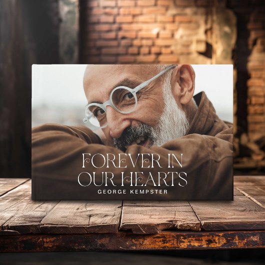 Stylish Lettering Forever in our Hearts' Memorial  Gästebuch