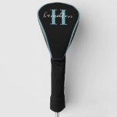 Stylish Light Blue Custom Monogram Name Initial Golf Headcover (Vorderseite)