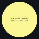 Stylish Light Yellow Simple Plain Professional Runder Aufkleber<br><div class="desc">A stationery can reflect the entire image of your business, or it can turn into a paper with some information on it. But it is a fact that your stationery generally creates your first impression and the first impression is important. With this creative one, all doors can be opened in...</div>