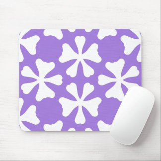 Stylish Lilac Purple and White Geometric Pattern Mousepad
