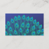 STYLISH LOGO ART DECO BLAUE WHITE PEACOCK FEATHERS VISITENKARTE (Rückseite)