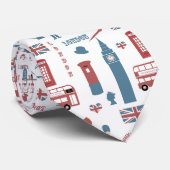 Stylish London England Big Ben English Flag Krawatte (Gerollt)
