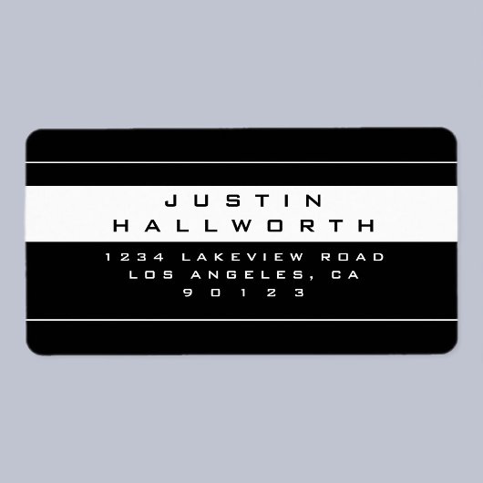 Stylish Looking Black & White Return Address Adressaufkleber