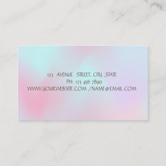 Stylish Lotus Blume Holographic Visitenkarte (Rückseite)