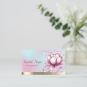 Stylish Lotus Blume Holographic Visitenkarte (Stehend Vorderseite)