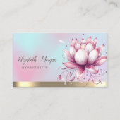 Stylish Lotus Blume Holographic Visitenkarte (Vorderseite)