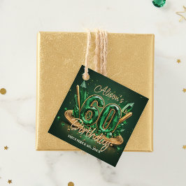 Stylish Luxury Emerald Green Gold 60th Birthday Geschenkanhänger