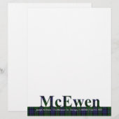 Stylish MacEwen Kariert Letterhead Stationery (Vorne/Hinten)