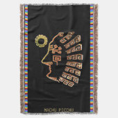 Stylish Machu_Picchu Silhouette auf Black Decke (Vorderseite Vertikal)