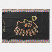 Stylish Machu_Picchu Silhouette auf Black Decke (Vorderseite)