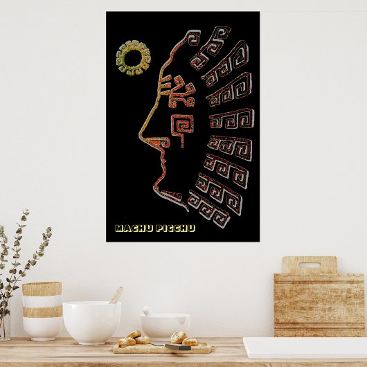 Stylish Machu Picchu Silhouette Poster (Küche)