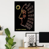 Stylish Machu Picchu Silhouette Poster (Heimbüro)