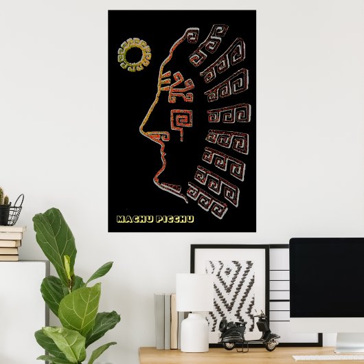 Stylish Machu Picchu Silhouette Poster (Heimbüro)