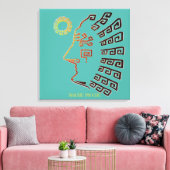 Stylish Machu_Picchu Zeichnend auf Aquamarin Leinwanddruck (Insitu (Wohnzimmer))