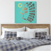 Stylish Machu_Picchu Zeichnend auf Aquamarin Leinwanddruck (Insitu (Schlafzimmer))