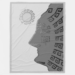 Stylish Machu Picchu Zeichnend auf der Silver Gray Fleecedecke