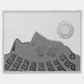 Stylish Machu Picchu Zeichnend auf der Silver Gray Fleecedecke (Vorderseite (Horizontal))