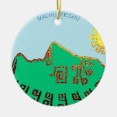 Stylish Machu Picchu Zeichnend Keramik Ornament (Vorne)