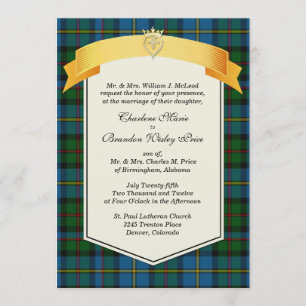 Stylish MacLeod Tartan Karierte Custom Wedding Einladung