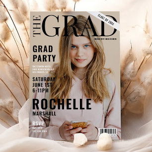 Stylish Magazine Cover Foto Graduation Party Einladung