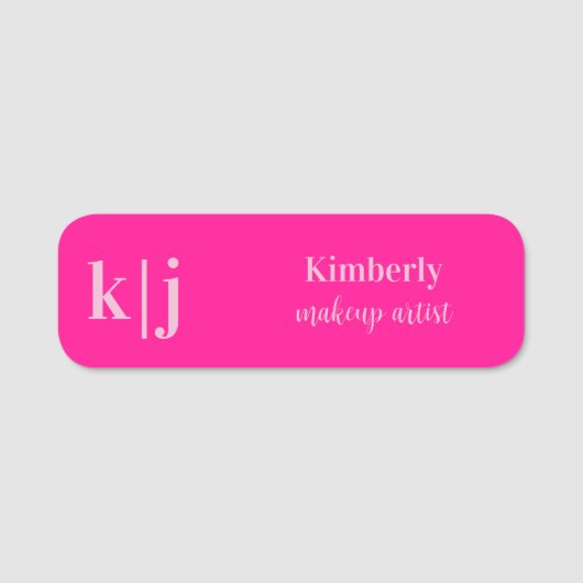 Stylish Makeup Artist Employee Name Badge Namensschild (Vorderseite)